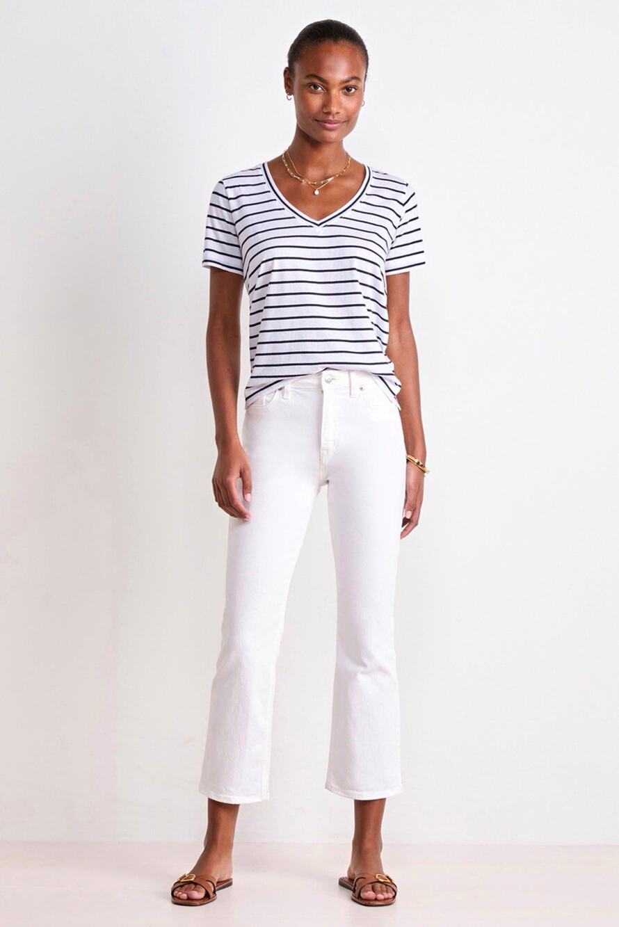 Vineyard Vines Women’s White Denim High Rise Kick Flare Jeans Stretch 5-Pocket